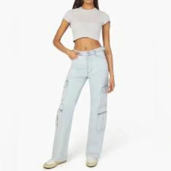 WeWoreWhat Denim - 🍀 WEWOREWHAT NWT UTILITY CARGO STRAIGHT JEANS SIZE 24